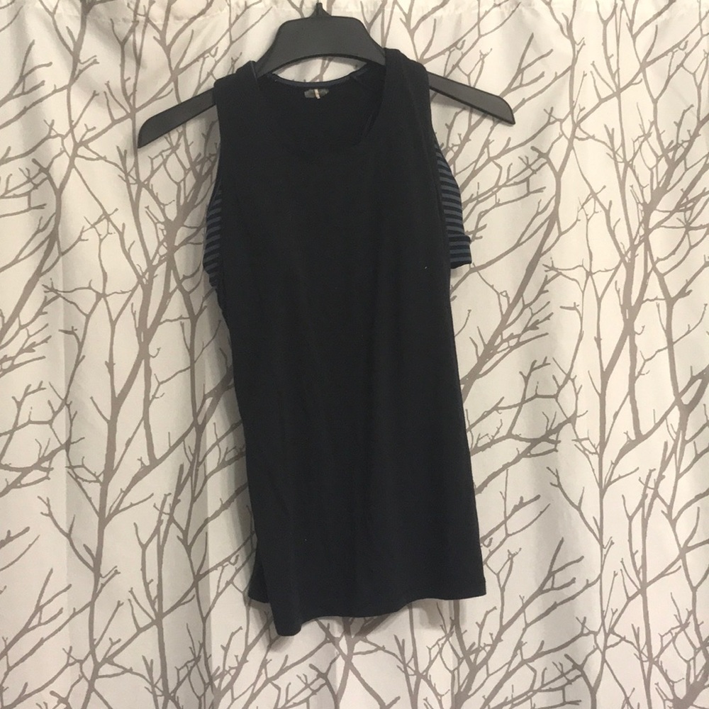 Athletic tank top with built-in sports bra